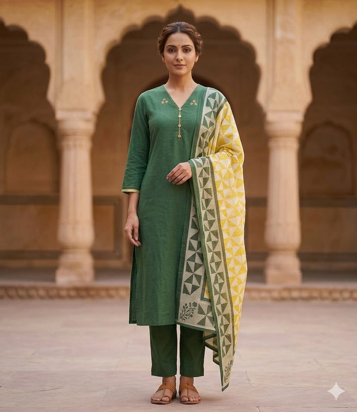 Emerald Dupptta Set