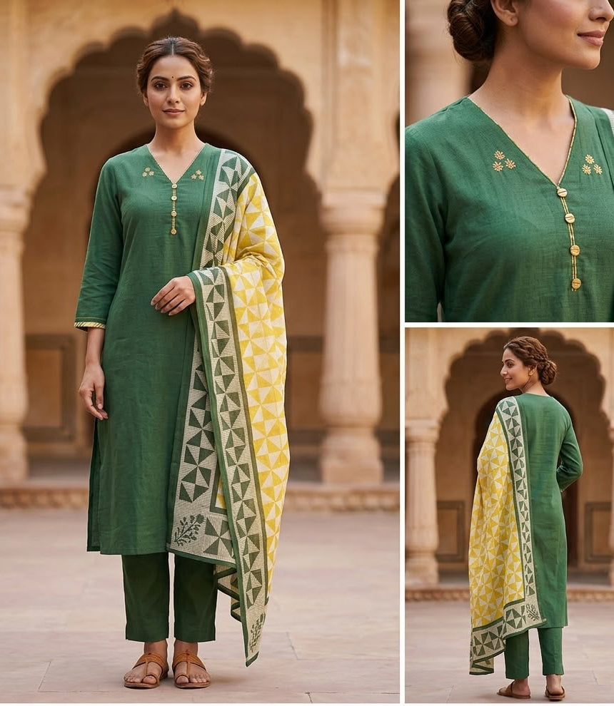 Emerald Dupptta Set