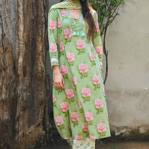 Ethnic Motifs Regular Pure Cotton Kurta with Pants