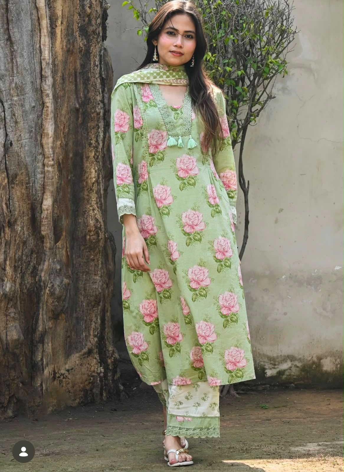 Ethnic Motifs Regular Pure Cotton Kurta with Pants