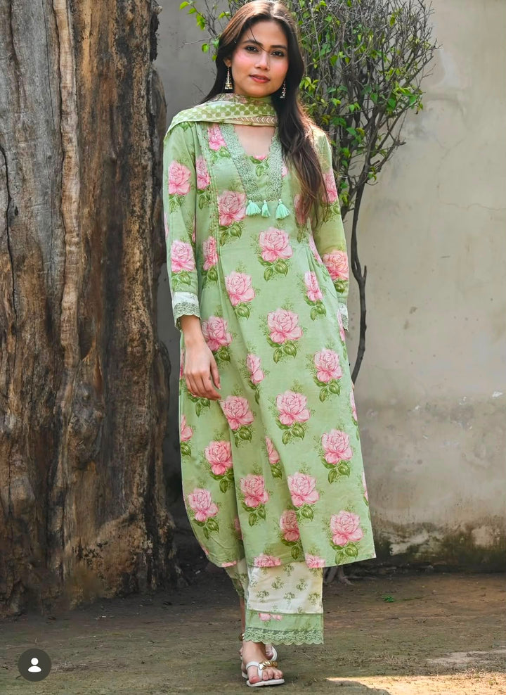 Ethnic Motifs Regular Pure Cotton Kurta with Pants