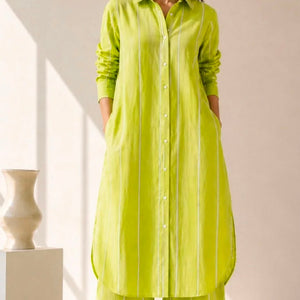 Woman stripe Regular Pure Cotton Kurta with palazzos