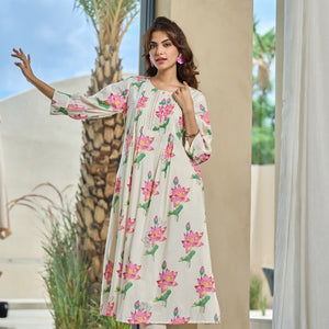 Summer Floral Cotton Kurti Set