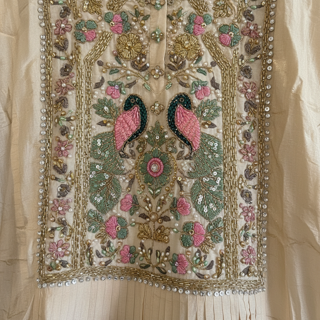 Prakriti Printed Beige Gown