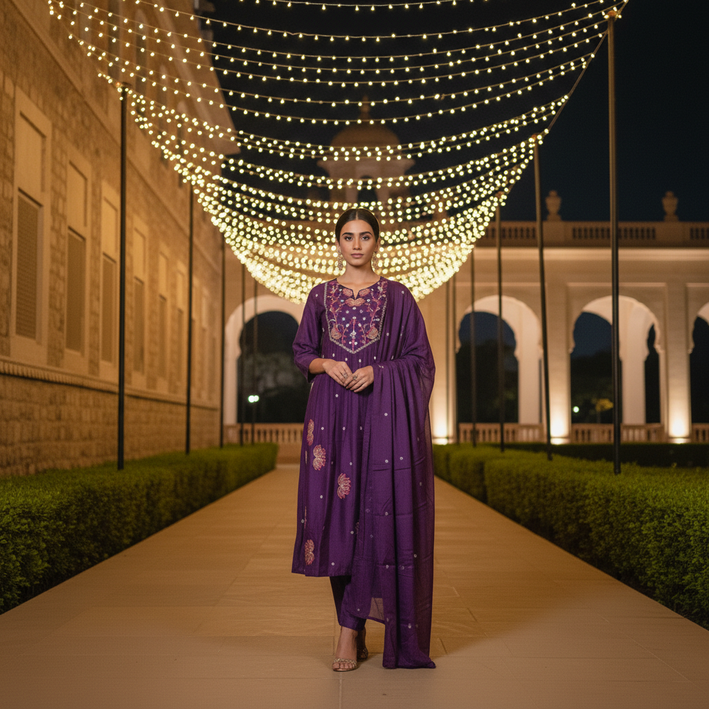 Triveni Rich Purple Suit Set