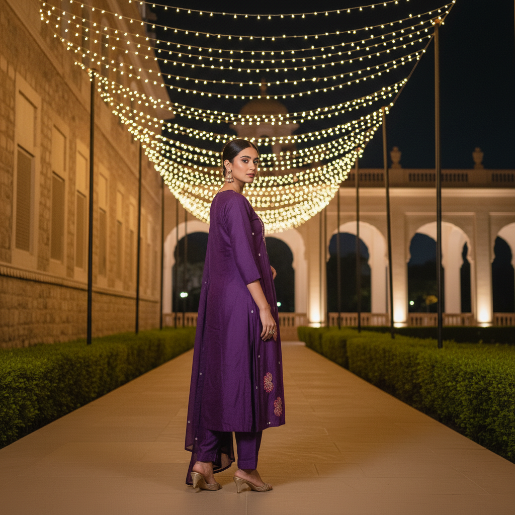 Triveni Rich Purple Suit Set