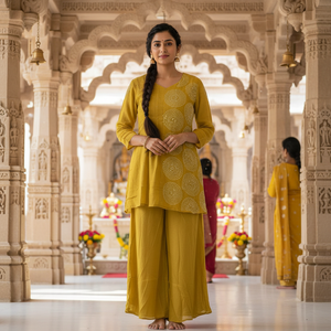 Kanika Ethnic Yellow Kurta Set