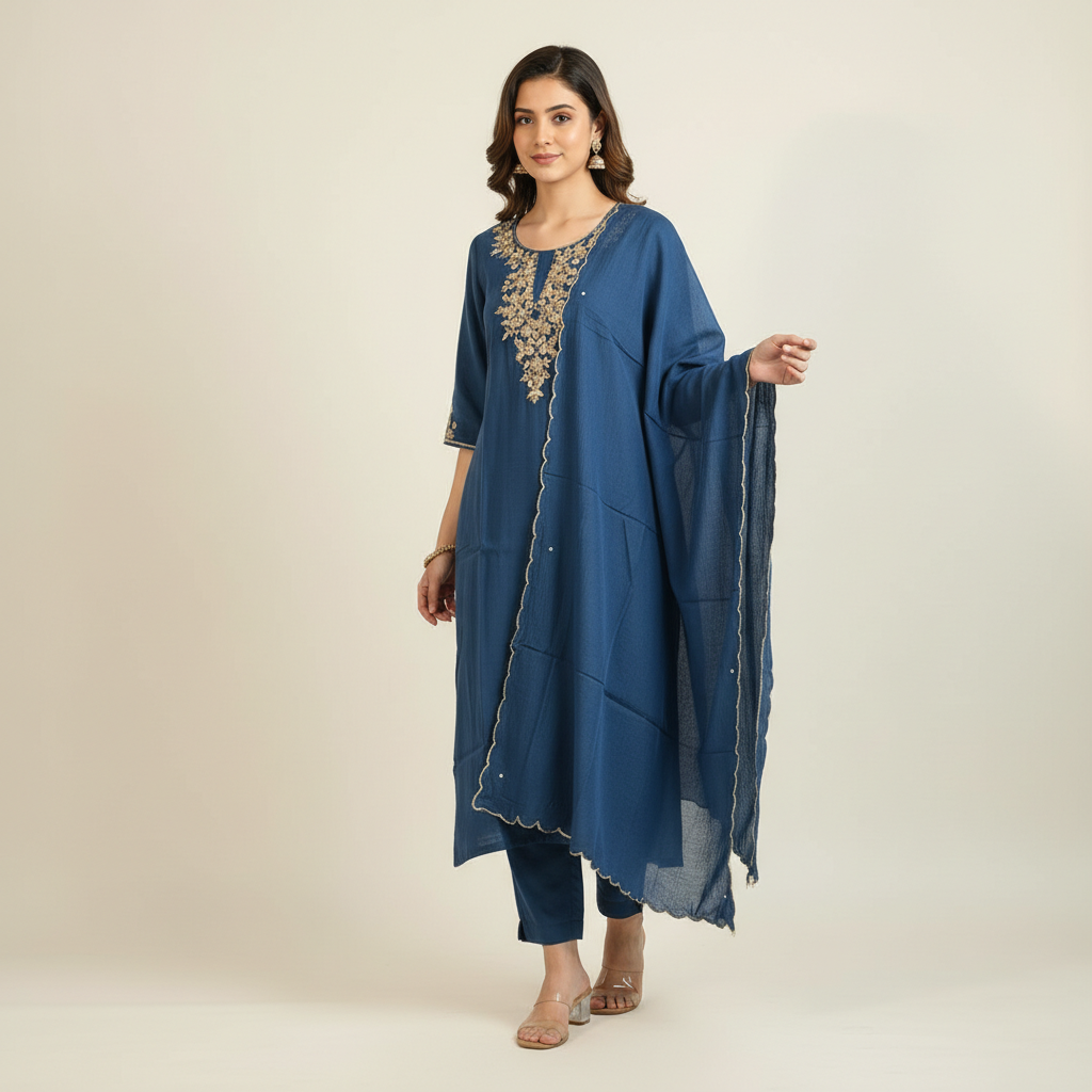 Ira Elegant Blue Kurta Set