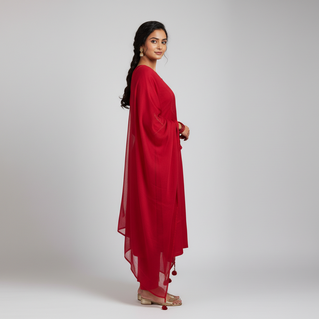 Rangoli Bright Red Kurta Set