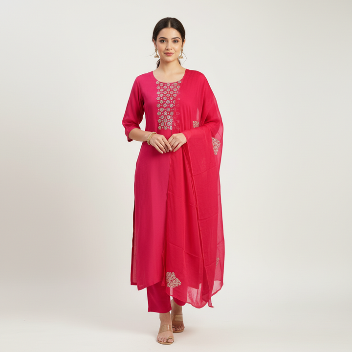 Gulabi Festive Pink Kurta Set