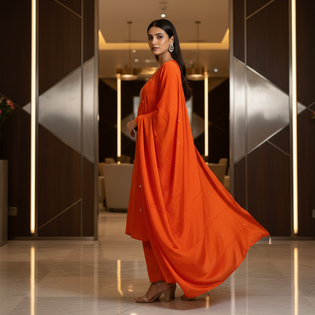 Noor Orange Suit Set