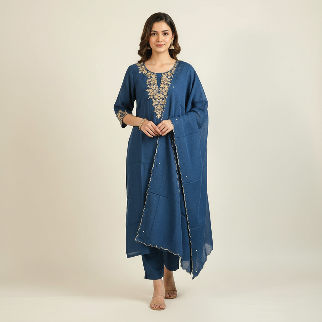 Ira Elegant Blue Kurta Set