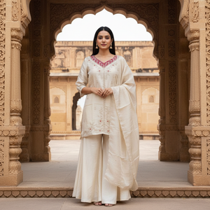 Meher Classic White Suit Set