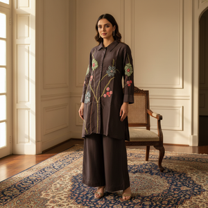 Devika Deep Brown Suit Set