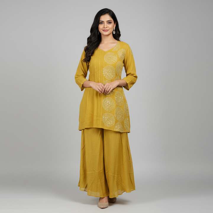 Kanika Ethnic Yellow Kurta Set